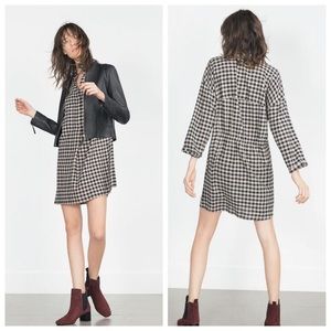 ZARA gingham tunic dress